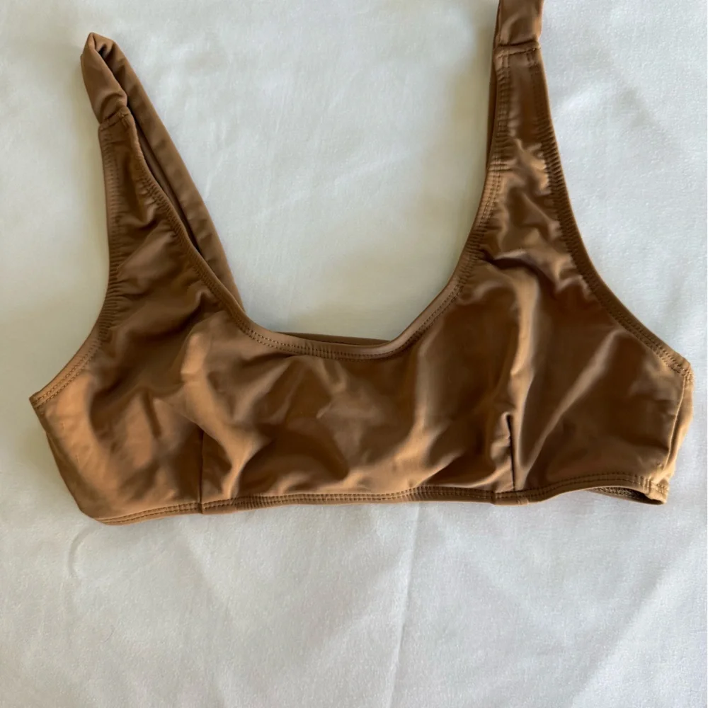 LIONESS Brown Bikini Set - Classic Scoop Top & 2 Waistband Bottom - XS